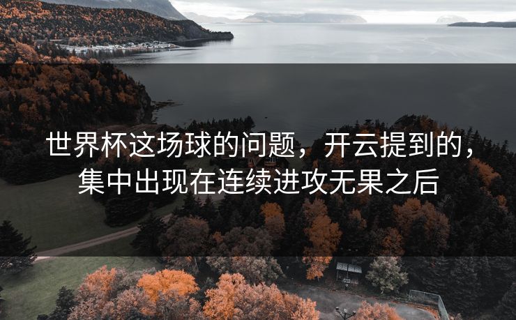 世界杯这场球的问题，开云提到的，集中出现在连续进攻无果之后
